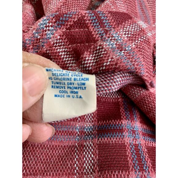 Vintage 1970s Sz Small A-line Pull On Pink Plaid Skirt Academia Preppy - Picture 6 of 6